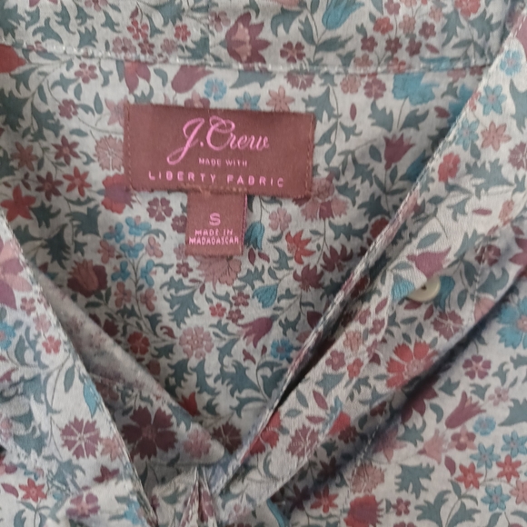 J.Crew Tie Neck Blue Floral Blouse in Liberty Print Colombo Chambray - Picture 7 of 9